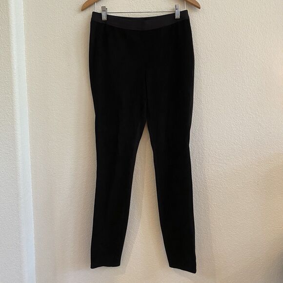 Eileen‎ Fisher Lamb Leather Suede Pants Small Black Pull On Stretch Soft - Picture 6 of 9